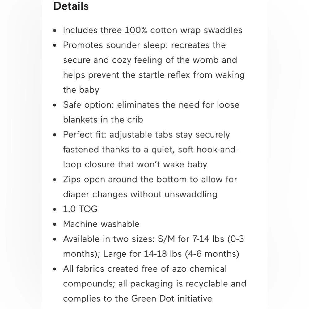 aden + anais cotton wrap swaddles 0-3 months